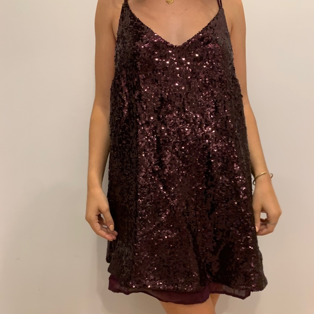 Free People purple sequin dress XS